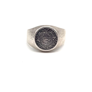 Detailed Faded Mayan Calendar Ring