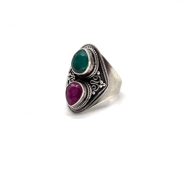 Ornate Emerald & Ruby Ring