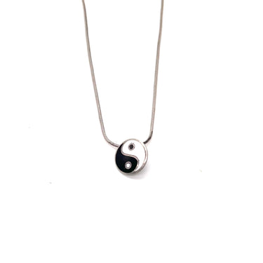 Enameled Yin Yang Pendant Necklace