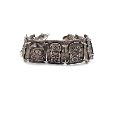 Vintage Mesoamerican Warrior Link Bracelet