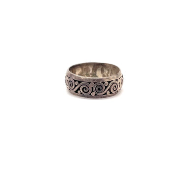 Ornate Oxidized Filagree Ring