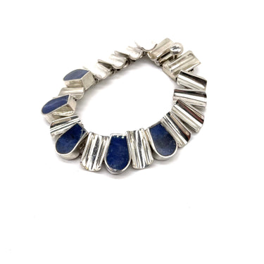 Vintage MEXICO TAXCO Lapis Lazuli Statement Bracelet