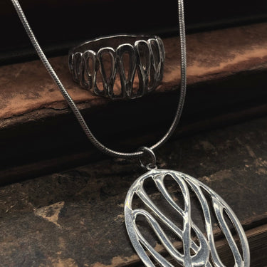 Open Work Abstract Pendant Necklace
