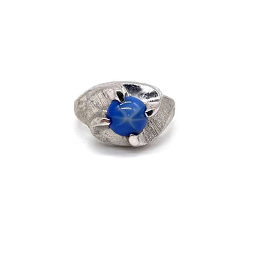 Caged Blue Sapphire Ring