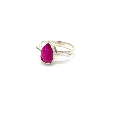 Pink Tear Drop Gemstone Ring