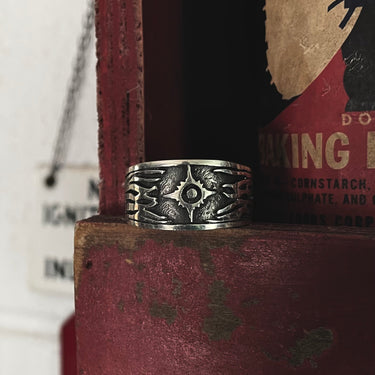 Brutalist Compass Ring