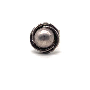 Oxidized Modern Wrapped Orb Ring