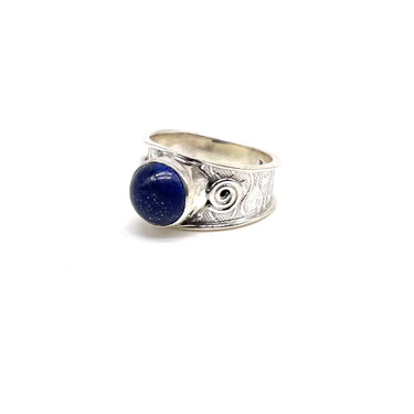 Swirled Circle Lapis Ring