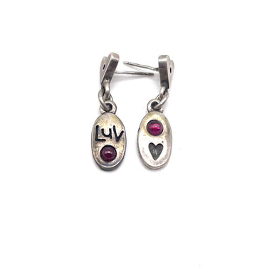 Dangled “Luv” Ruby Earrings