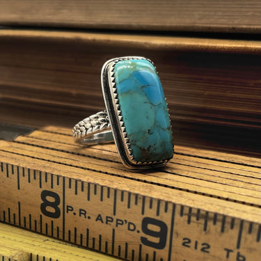 Modern Rectangular Turquoise Ring