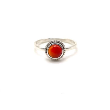 Petite Roped Carnelian Ring