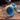 Blue Glass Gem Braided Heart Filigree Cocktail Ring