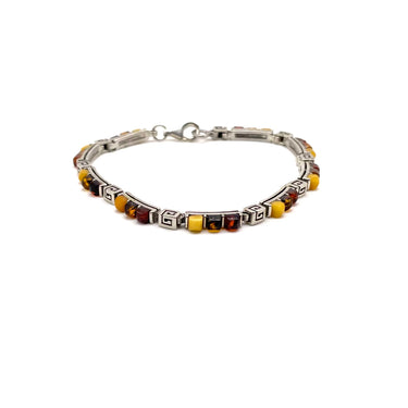 Greek Key Amber Tennis Bracelet