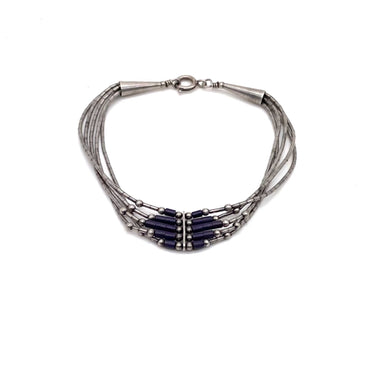 Purple Beaded Multi Link Bracelet