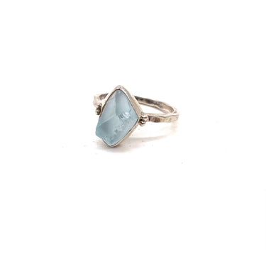 Raw Cut Aqua Quartz Ring