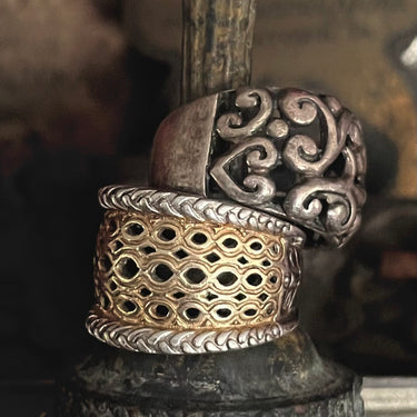 Two Tone Weaved Open Work Ring