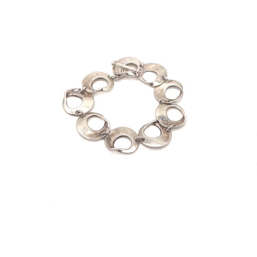 Modern Open Work Disk Link Statement Bracelet