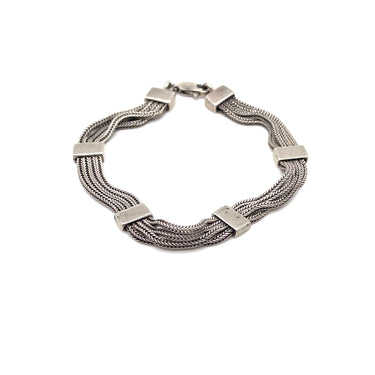 Multi Chain Link Silver Bar Braclet