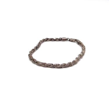 ITALY Stamped Oxidized Rope Link Bracelet