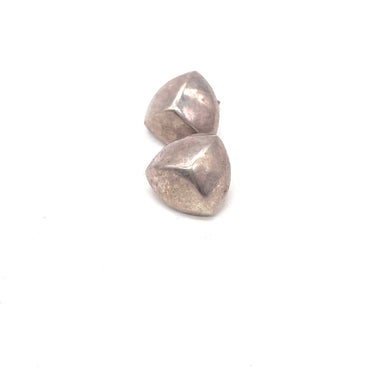 Puffed Pyramid Stud Earrings