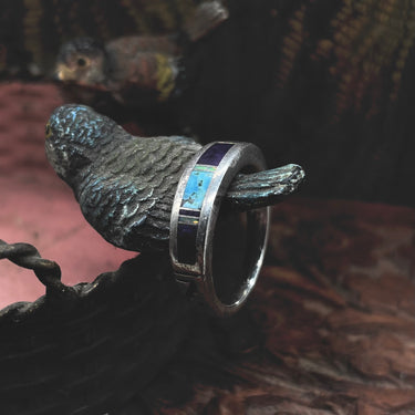 Turquoise Lapis & Opal Inlay Band Ring