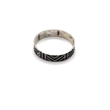 Oxidized Abstract Band Ring