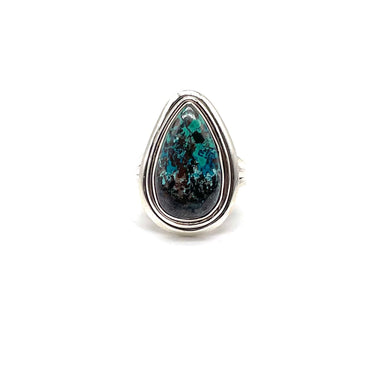 Chrysocolla Teardrop Ring