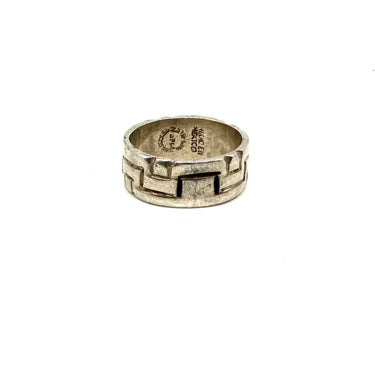 MEXICO Stamped Greek Key Ring