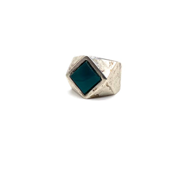Modern Diamond Shaped Green Turquoise Ring