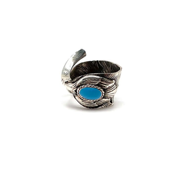 Turquoise Feathered Wrap Around Ring
