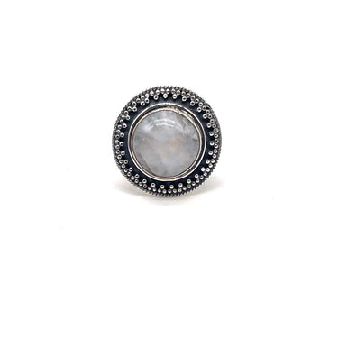 Pebbled Circle Moonstone Ring