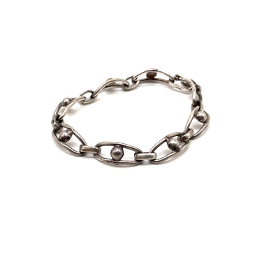 Modern Pebbled Panel Link Bracelet