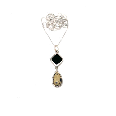 Onyx & Jasper Pendant Necklace