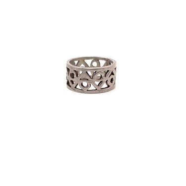 Open Work Triangular Circle Ring