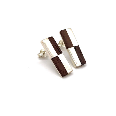 Modern Divided Woodgrain Earrings