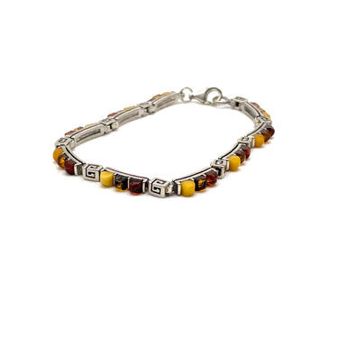 Greek Key Amber Tennis Bracelet