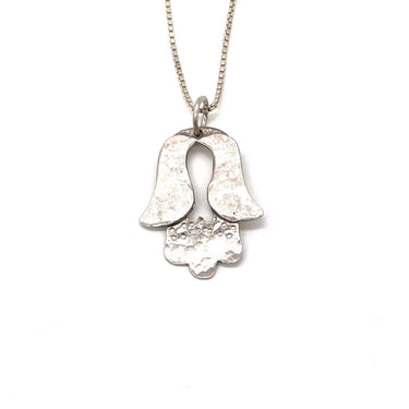 Detailed Modern Hamsa Pendant Necklace