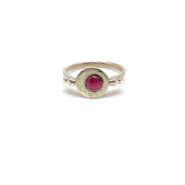 Modern Petite Bezal Set Ruby Ring