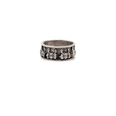 Wrap Around Embossed Cancer Zodiac Ring