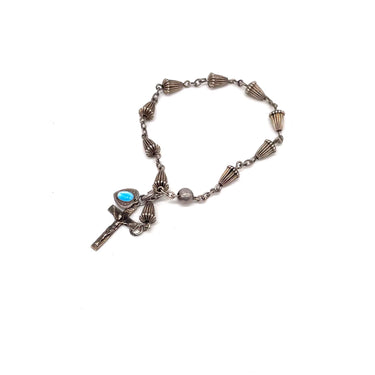Dangled Crucifix & Sacred Heart Charm Bracelet