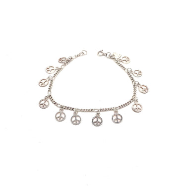 Peace Sign Dangled Charm Bracelet