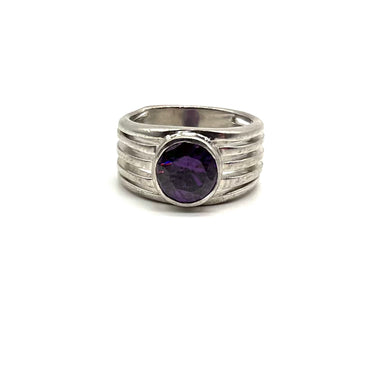 Purple C Z Layered Ring