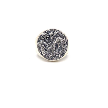 Sun God Ra Detialed Statement Ring