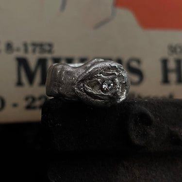 Brutalist C Z Rose Ring