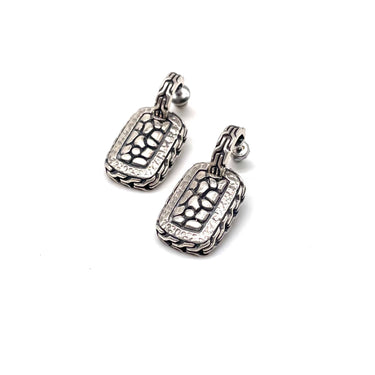 Dangle Pebbled Inlay Earrings