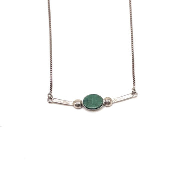 Pebbled Malachite Bar Necklace