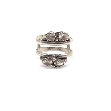 Vintage Open Work Navajo Double Band Leaf Ring