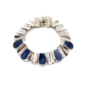 Vintage MEXICO TAXCO Lapis Lazuli Statement Bracelet