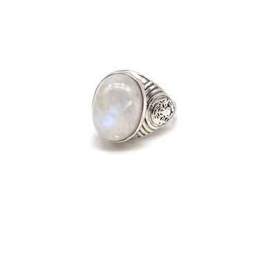 Ornate Rainbow Moonstone Tiger Ring