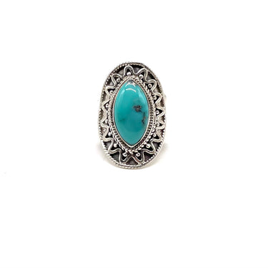 Ornate Turquoise Marquise Ring